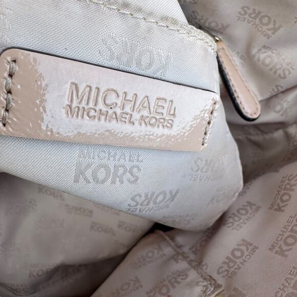 Michael Kors Signature Tan Patent Leather Double-Handle Tote Bag - Picture 16 of 16